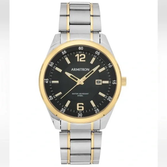 Armitron Accessories Nwot Mens Black 2tone With Date Watch